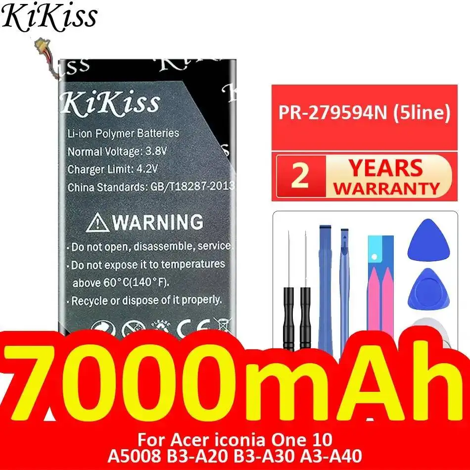 

Аккумулятор для планшета высокой емкости 7000 мАч для Acer Iconia One 10 A5008 B3-A20 B3-A30 A3-A40 PR-279594N 5line