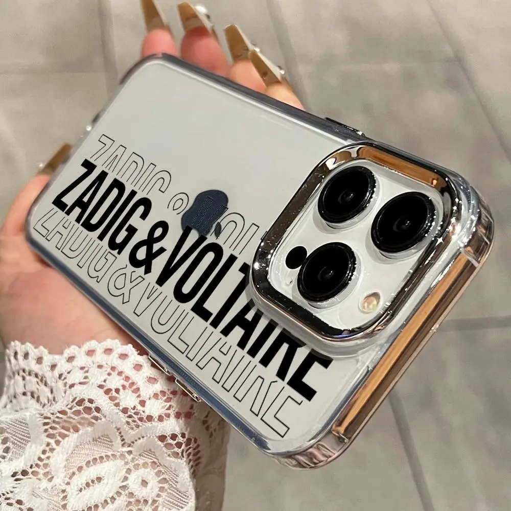 Funda para Teléfono V-VOLTAIRE Z-ZADIG, Moderna y Transparente, para iPhone 17 Air 16 15 14 Plus 13 12Pro Max 16e, Resistente a Impactos