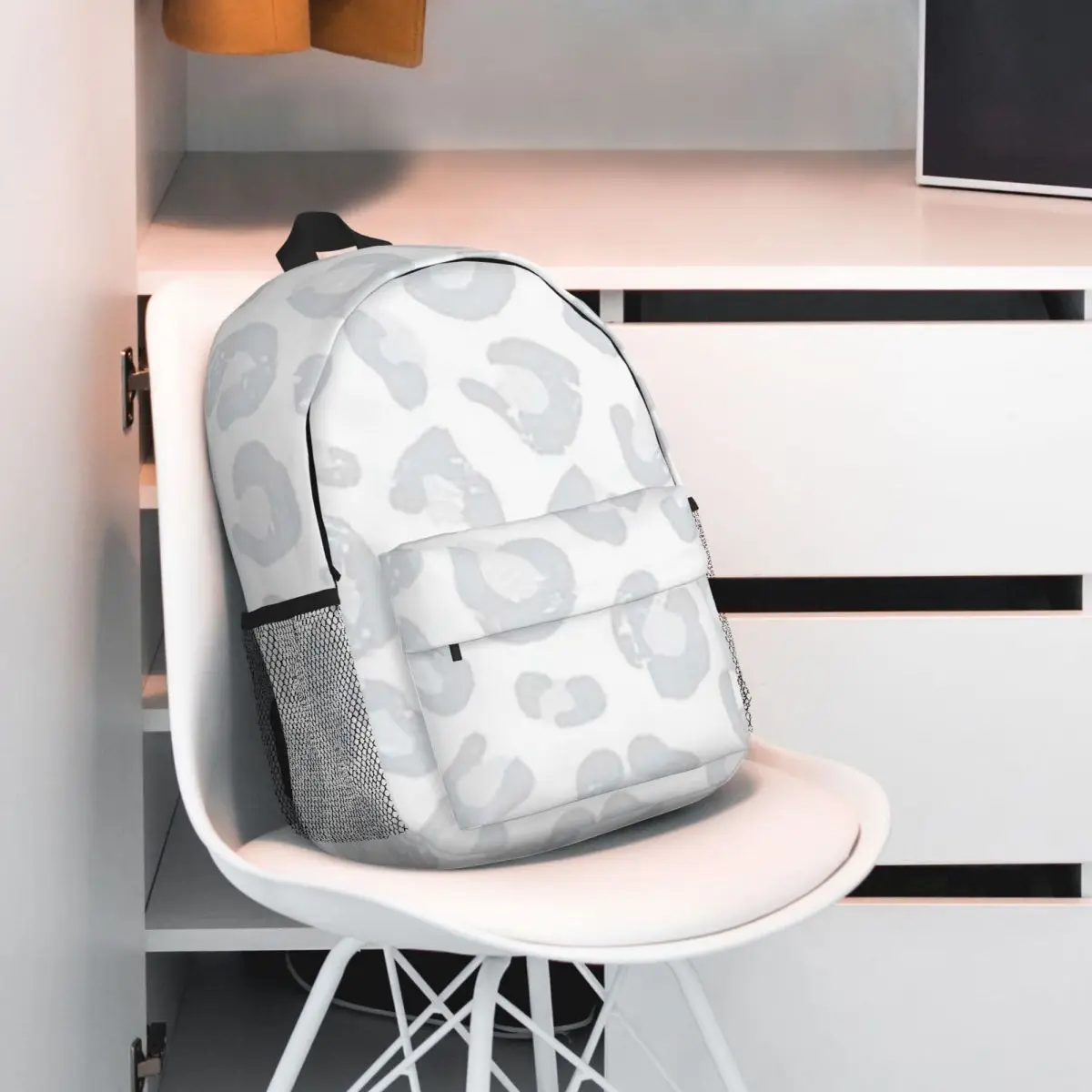 Leopard Print - Silver Gray And White Backpack Hot Sale Daypack Large Capacity BookBag Shoulder Bags for Men Women School Bag