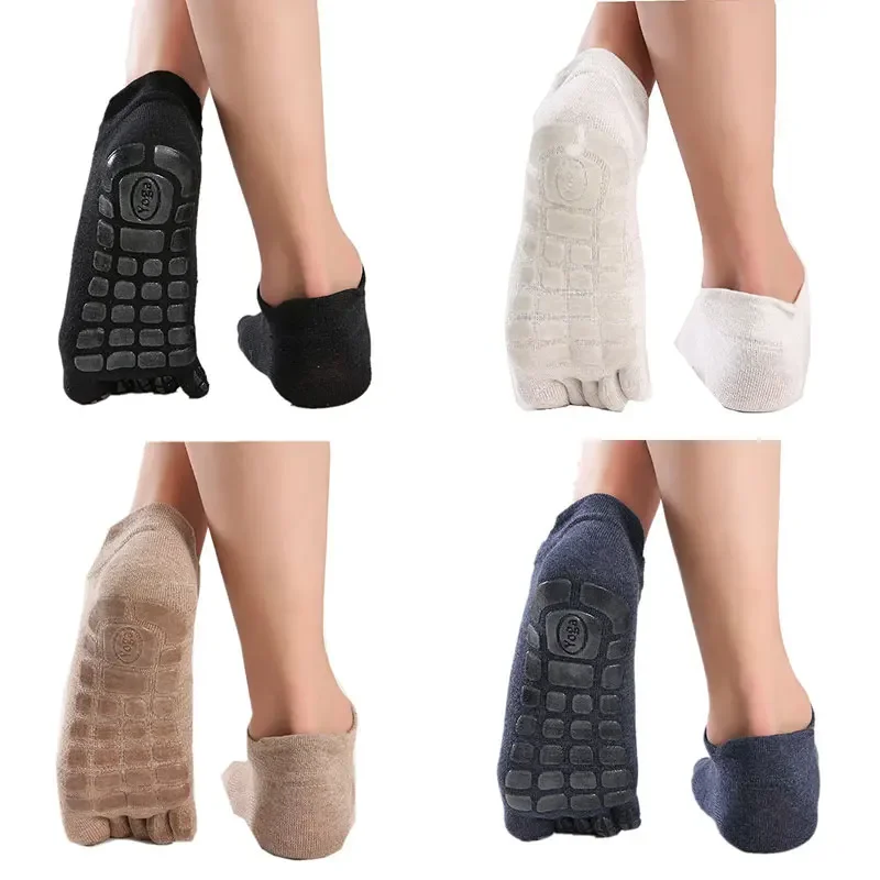 Winter Men Five Fingers Socks Warm Non Slip Grip Fitness Toe Socks Breathable Low Calf Slipper Fitness Yoga Floor Socks