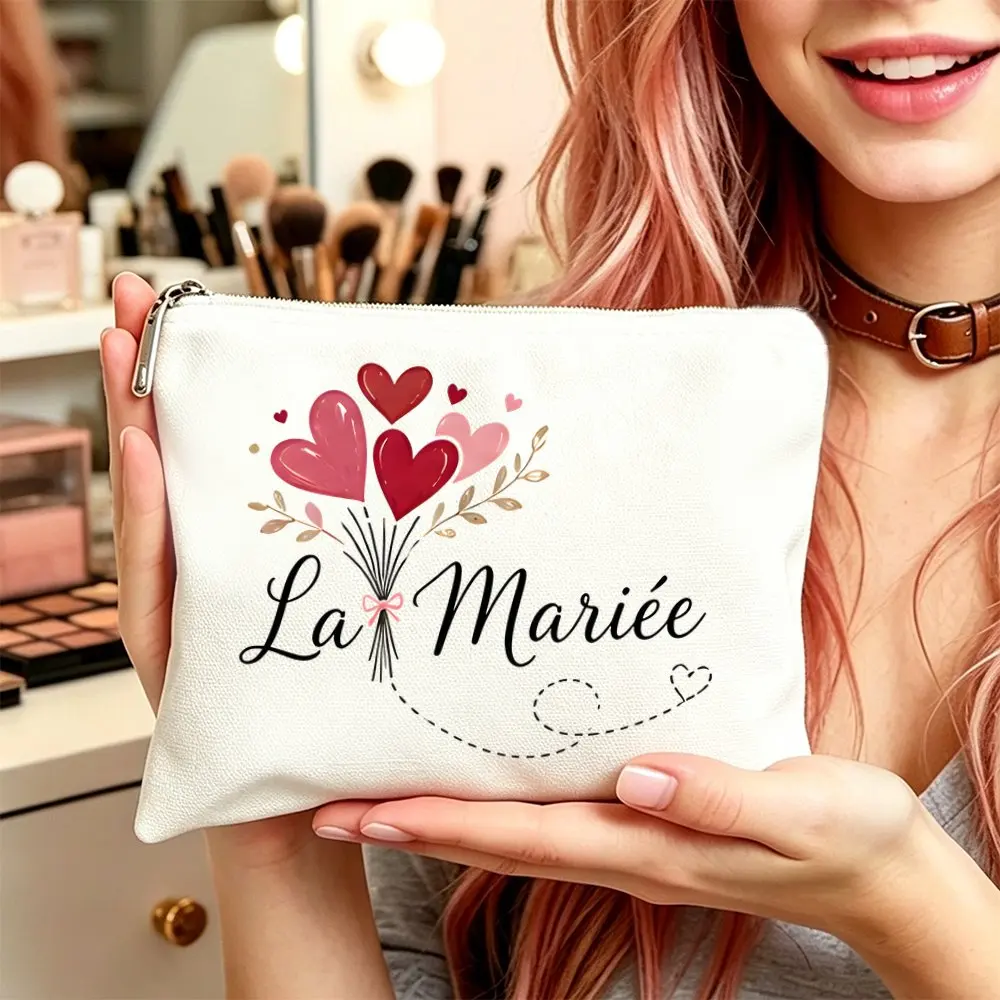1pc Makeup Bag Cosmetic and Toiletry Pouch Gift for Women La Mariee Mom Friends Ideal Gifts Travel Christmas Hallowmas Gifts