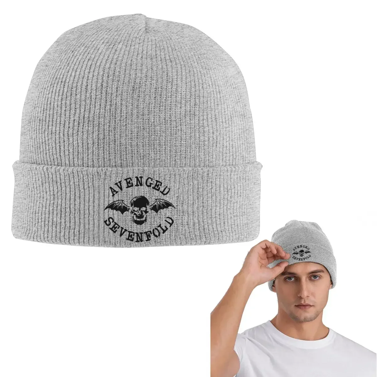 New Avenged Sevenfold Warm Knitted Cap Hip Hop Bonnet Hat Autumn Winter Outdoor Beanies Hats for Unisex Adult