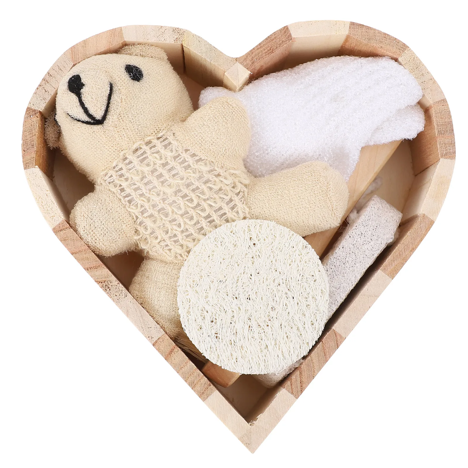 

1 set Bathing Scrubbing Set Wooden Shower Brush Kit Face Body Massage Tool Home Travel Use Nourishing Exfoliating Supplies