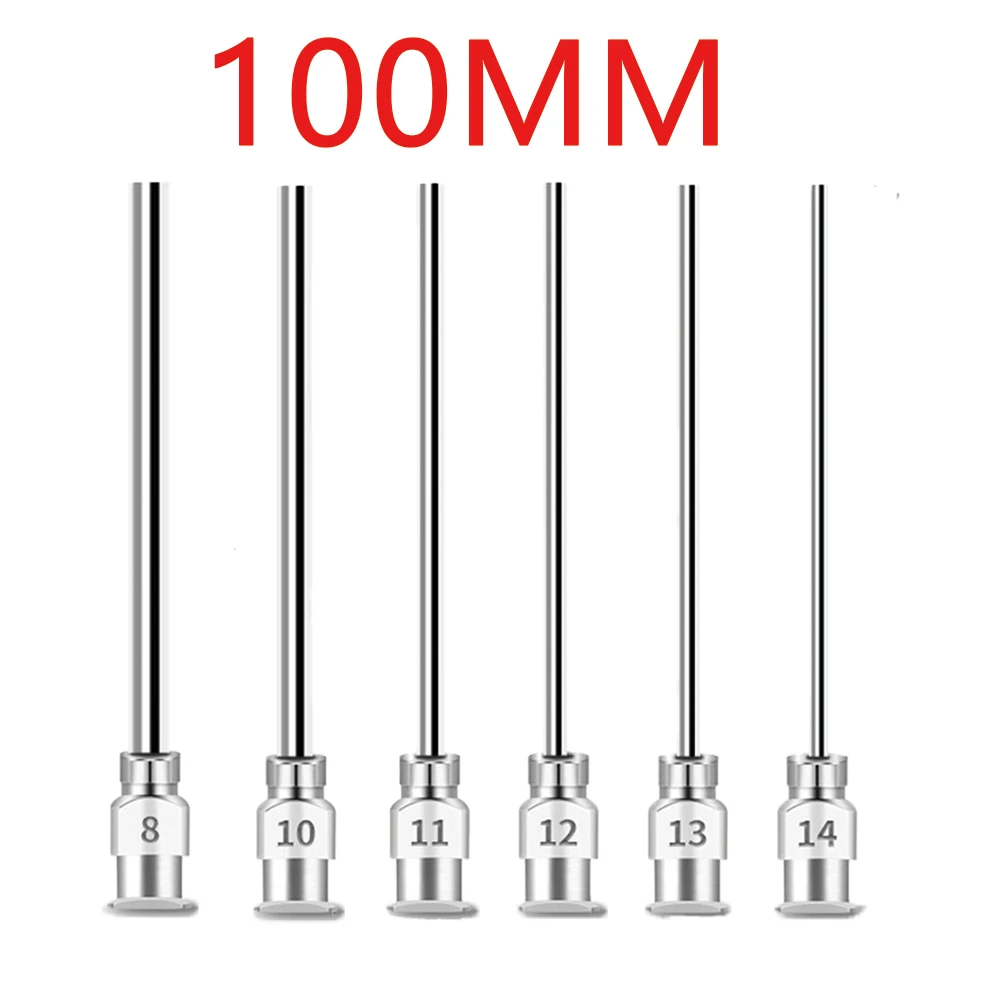 10/20/30Pcs, 8-25G 4inch 100mm Stainless Steel Blunt Needle Tips, Long Nozzle Glue Dispensing Needle