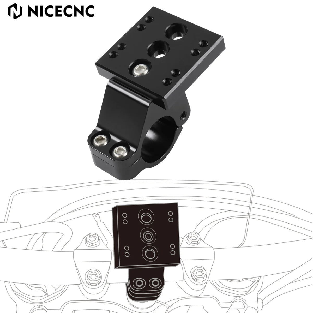 

For KTM 390 Adventure 790 890 Duke 2020-2023 690 Enduro SMC R 08-18 Husqvarna 901 Norden 2022 2023 Handlebar GPS Mount Bracket