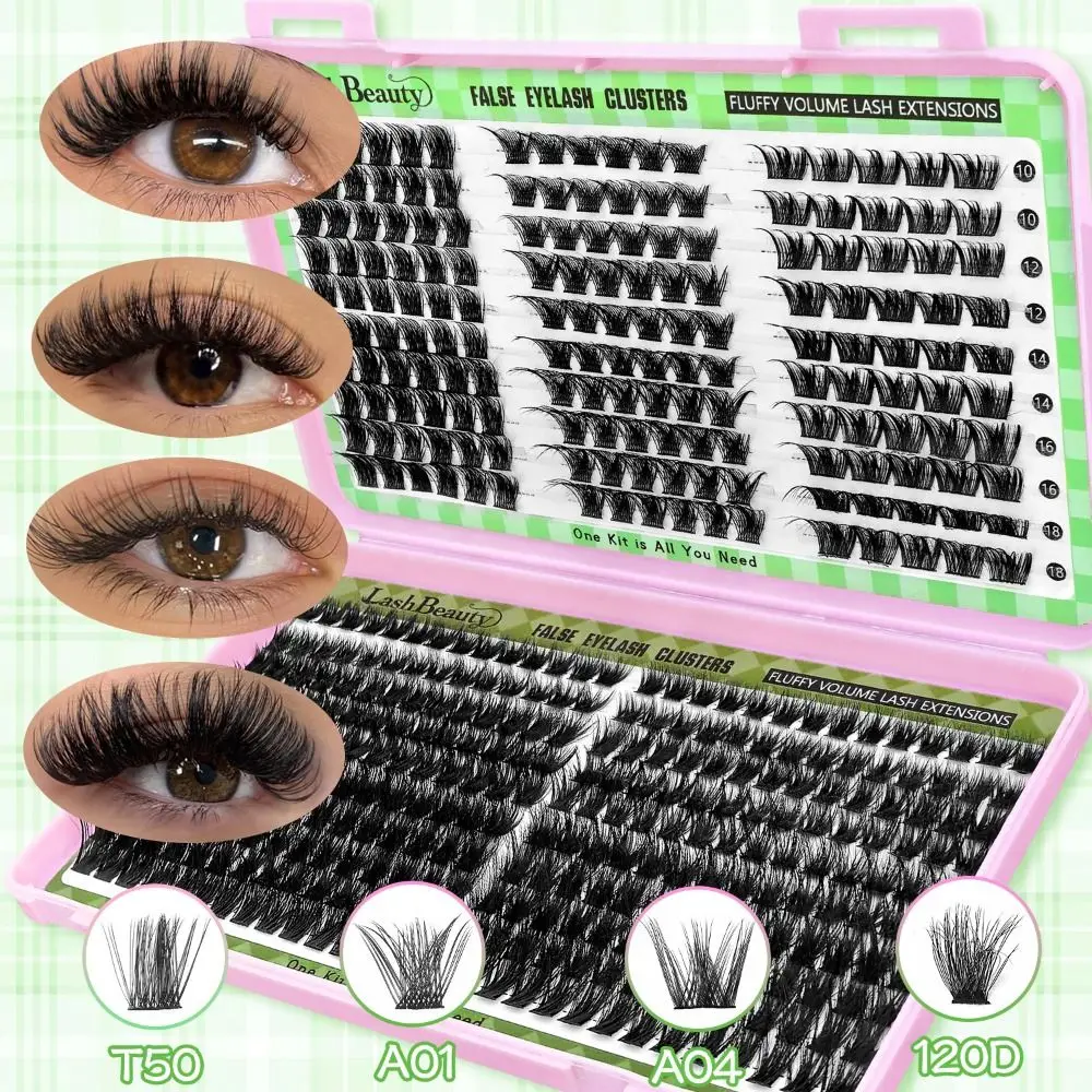 Natural Look False Eyelashes Bond and Seal Cluster Design 3D Faux Mink Lash Wispy Style Eye Makeup Tools Eye Lash Extension