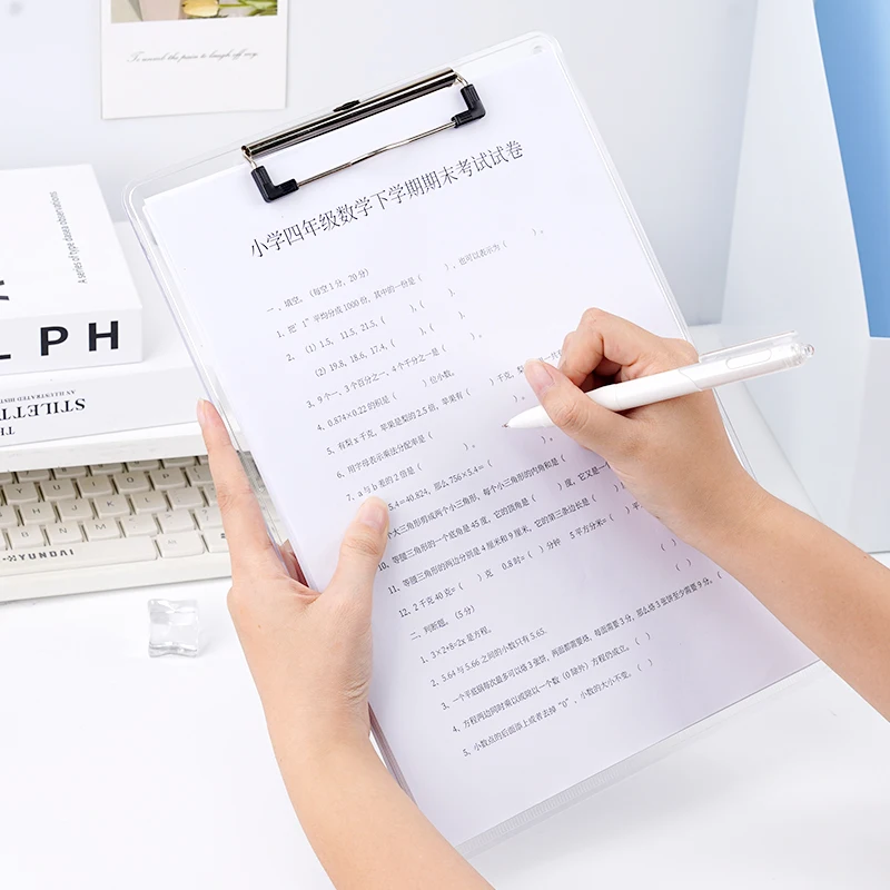 

A4 Plastic Clipboard, 8.5 x 11 Clear Colored Clip Boards with Low Profile Clip, for Teacher, Students, School & Office Supplies