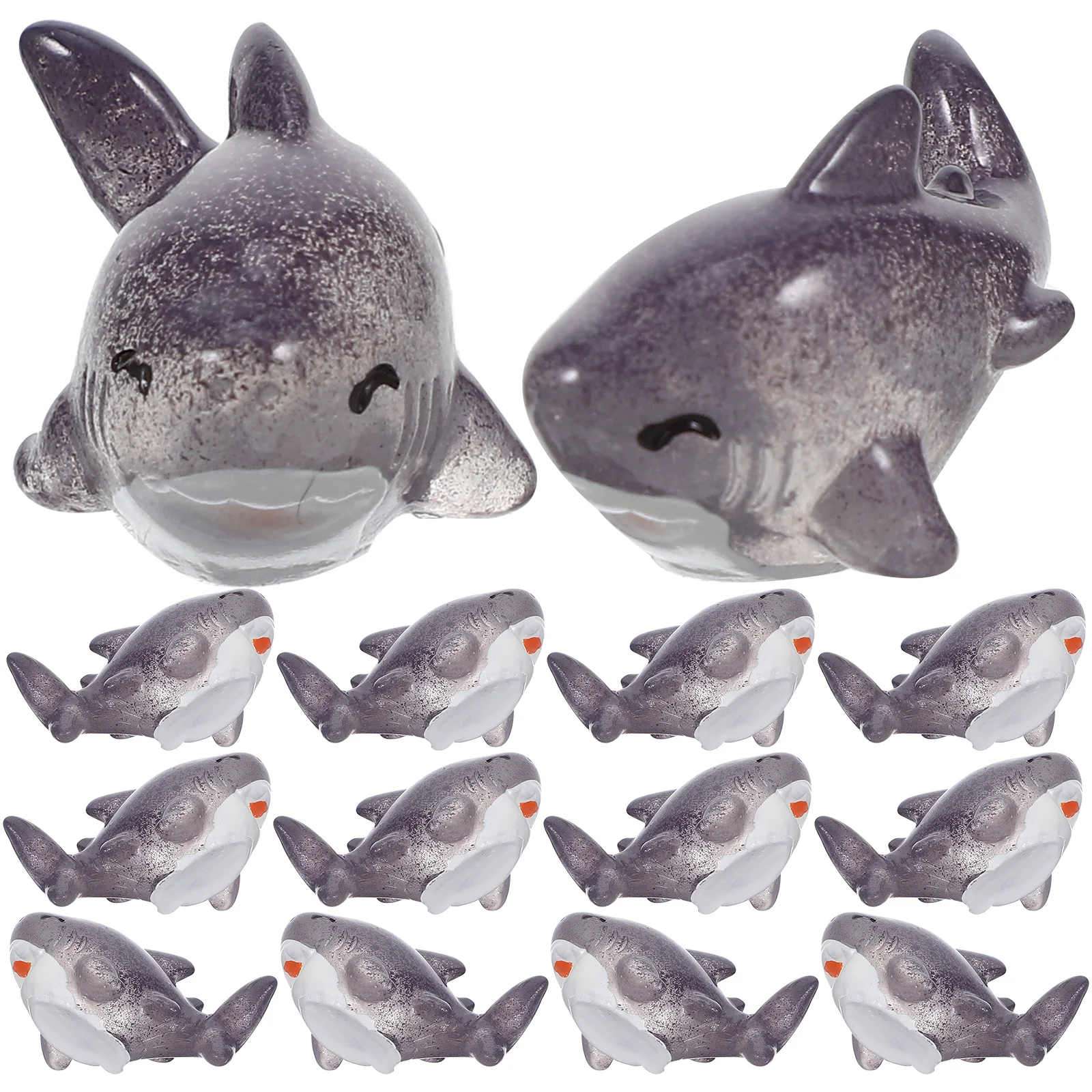 

30pcs Miniature Shark Statue Resin Decoration for Tabletop Micro Landscape Mini Garden Tiny Shark Figurines Bonsai Decors