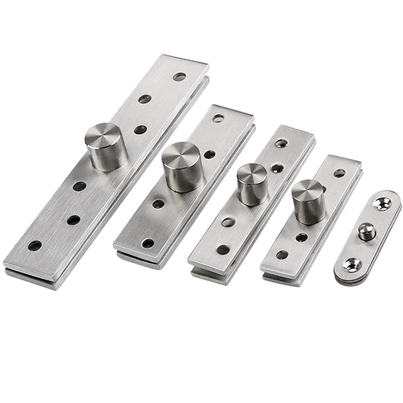 High Quality 4PCS Stainless Steel Door Pivot Hinges 360 Degree Rotary Invisible Hidden Door Hinges Install Up and Down