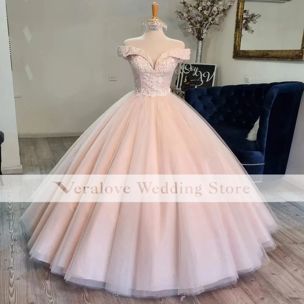 Princesa vestido de noiva para 15 anos fora do ombro vestidos quinceanera 2022 apliques mis marmelo xv