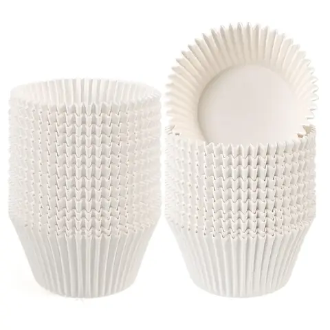 200pcsWhite Cupcake Liners Non-Stick Baking Cups Muffin Cupcake Wrapping Paper Wrinkle-Resistant Muffin Cups for Wedding Kitchen