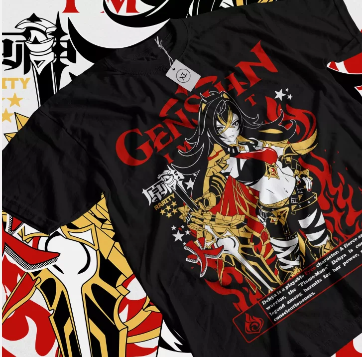 Deyha Genshin Impact T-shirt genshin impact,zhongli,Hu Tao,Anime,Manga,All Size