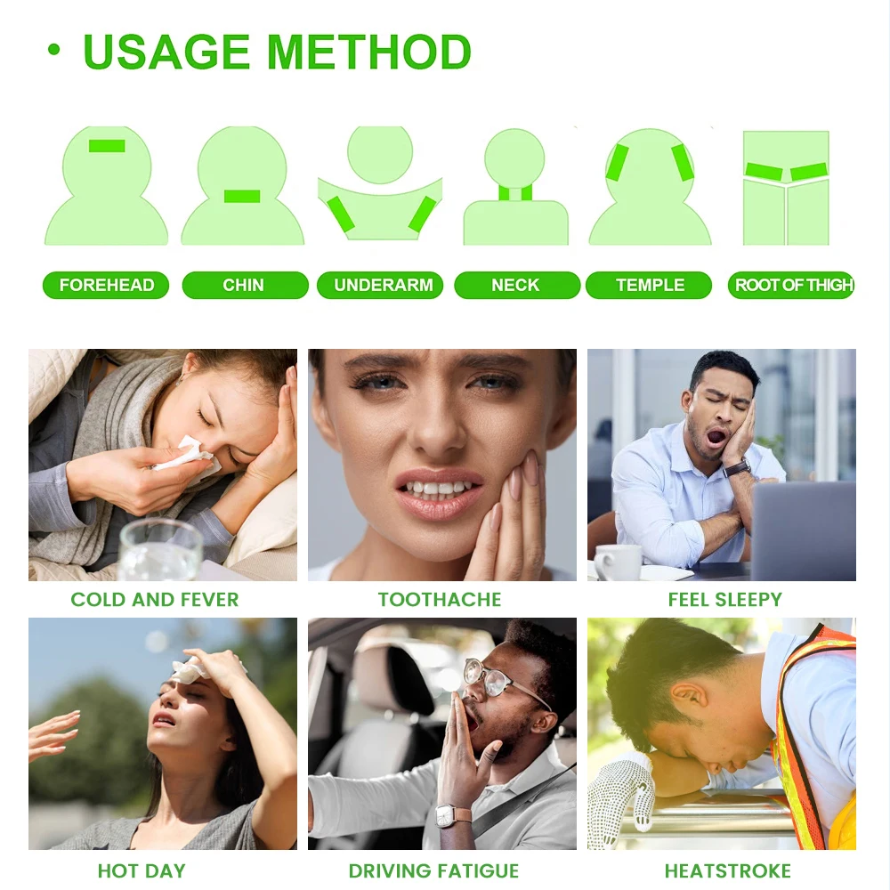 Parche Refrescante Gel Frío Fiebre Fatiga - usage example