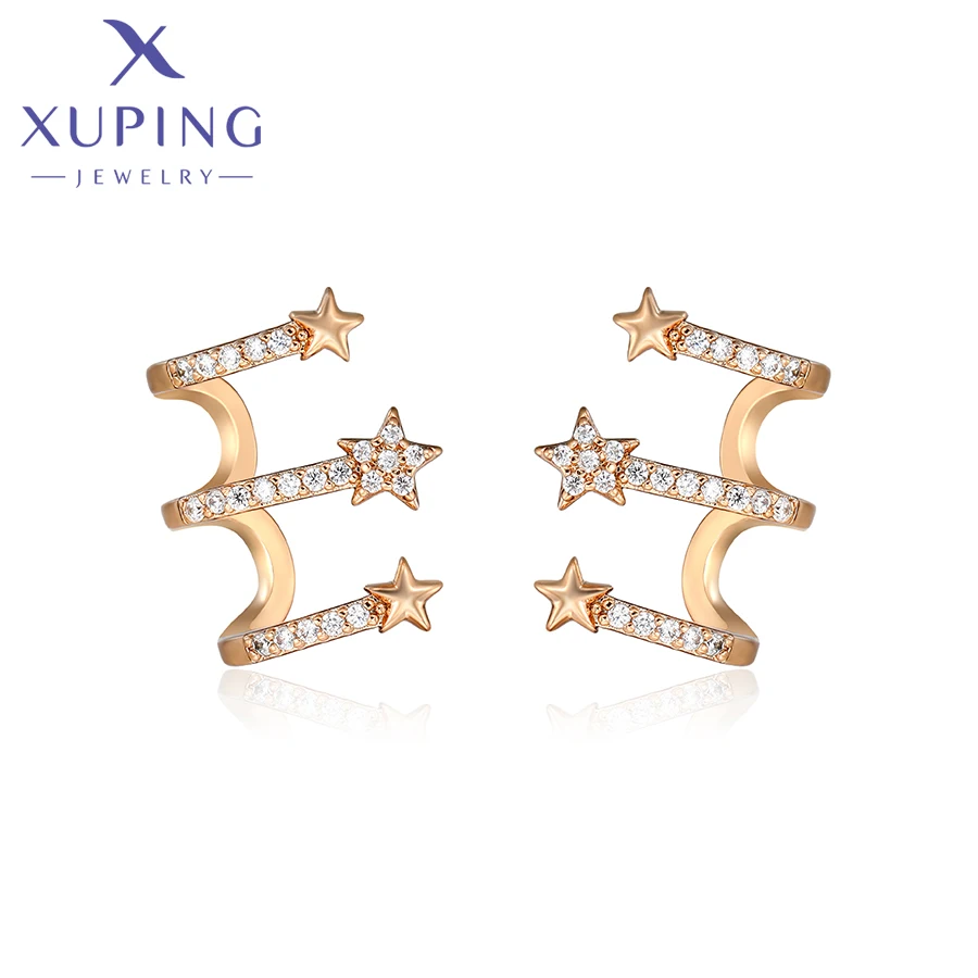 Xuping Jewelry Fashion New Item Hot Selling Charms Star Stud Earring Gold Color Earrings for Women Trendy Jewellery Gift