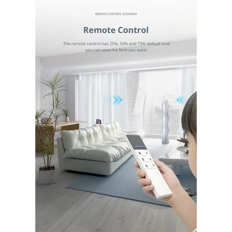 ABSS-Matter Wifi Curtain Motor With RF Remote APP Control For 82-Type Track For Mi Home Homey Smartthings