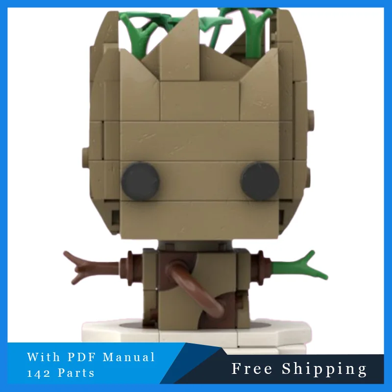 142-teiliges MOC-Baustein-Set, minimalistisch, niedlich, Holzmann-Modell, Lernspielzeug-Set für Jungen und Mädchen, perfektes Geburtstags- und Weihnachtsgeschenk