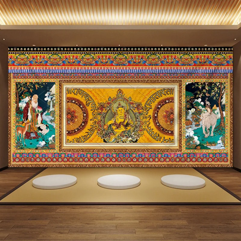 Close-up detail of the Potala Palace tapestry fabric