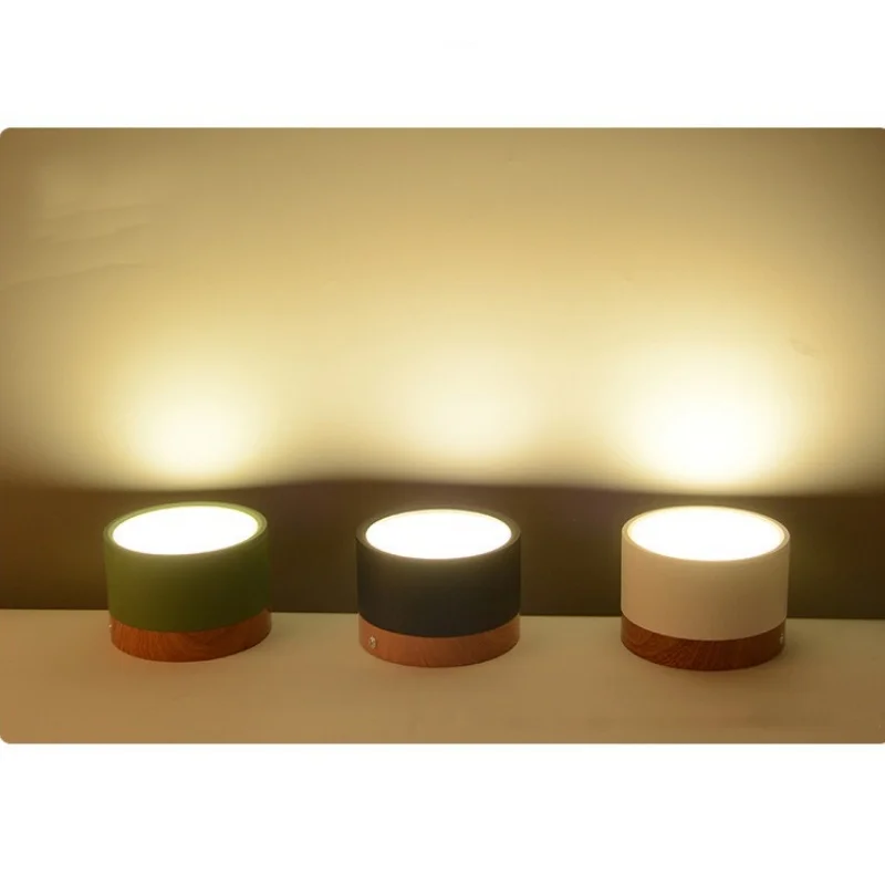 LED Downlight dimmable 5W 7W 9W12W15W Nordic wood modern Led surface mounted ceiling light spotlight, interior decoration light