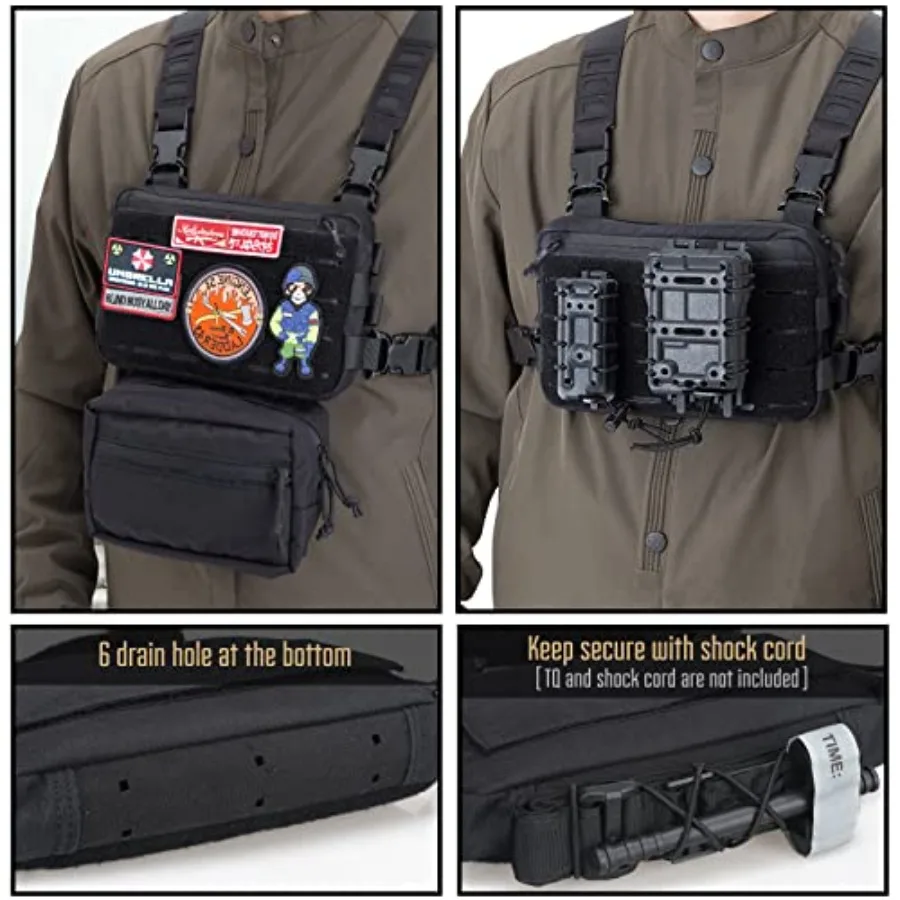 

Men's Tactical Chest Rig With Front Loop For Outdoor Hunting Running Daily EDC Use