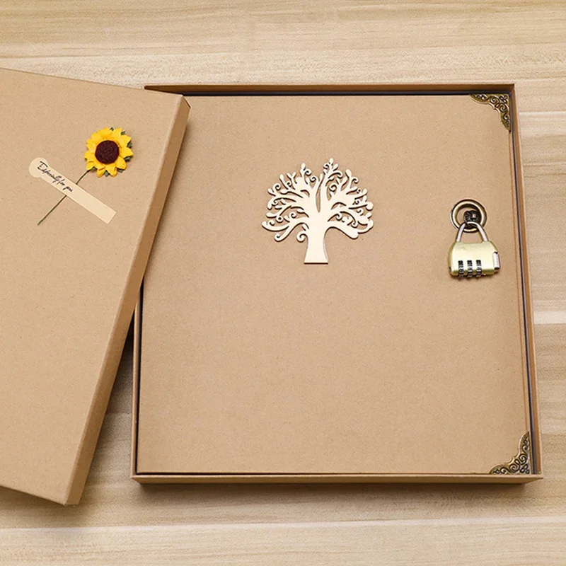 Password lock album book DIY creative paste album birthday gift romantic companion photo album