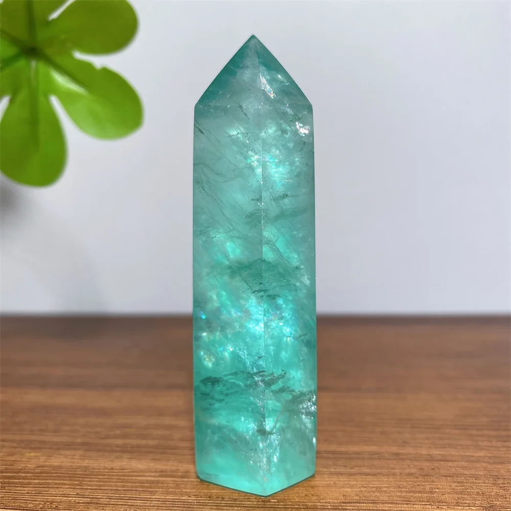 Natural  Rainbow Blue FluoriteTowers Ocean Healing Spiritual Gemstone Housewarming Obelisk Mineral Office Home Decoration Gifts