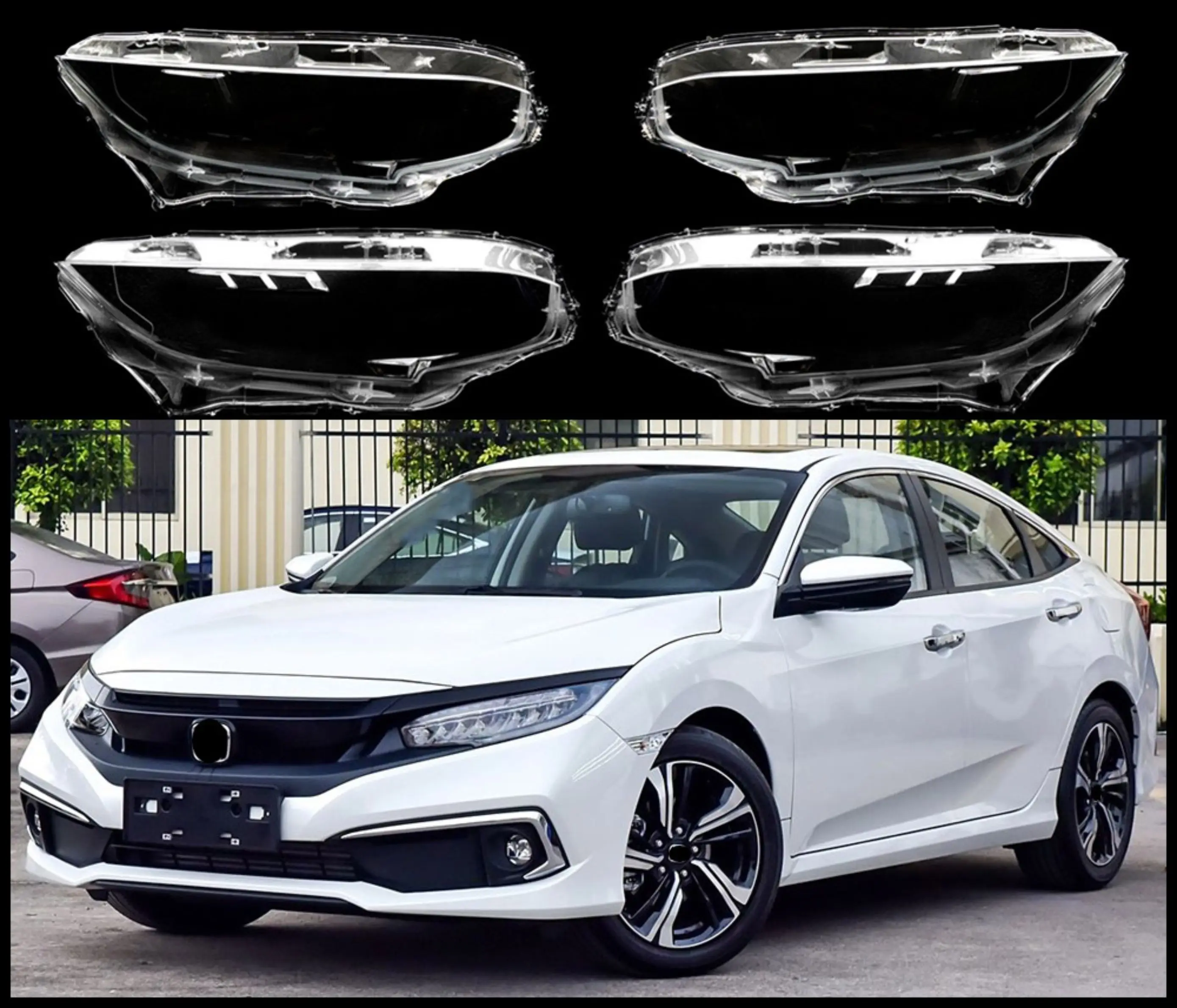 

Для Honda Civic 10-го поколения 2016-2021 крышка передней фары прозрачный корпус объектива корпус из плексигласа замена
