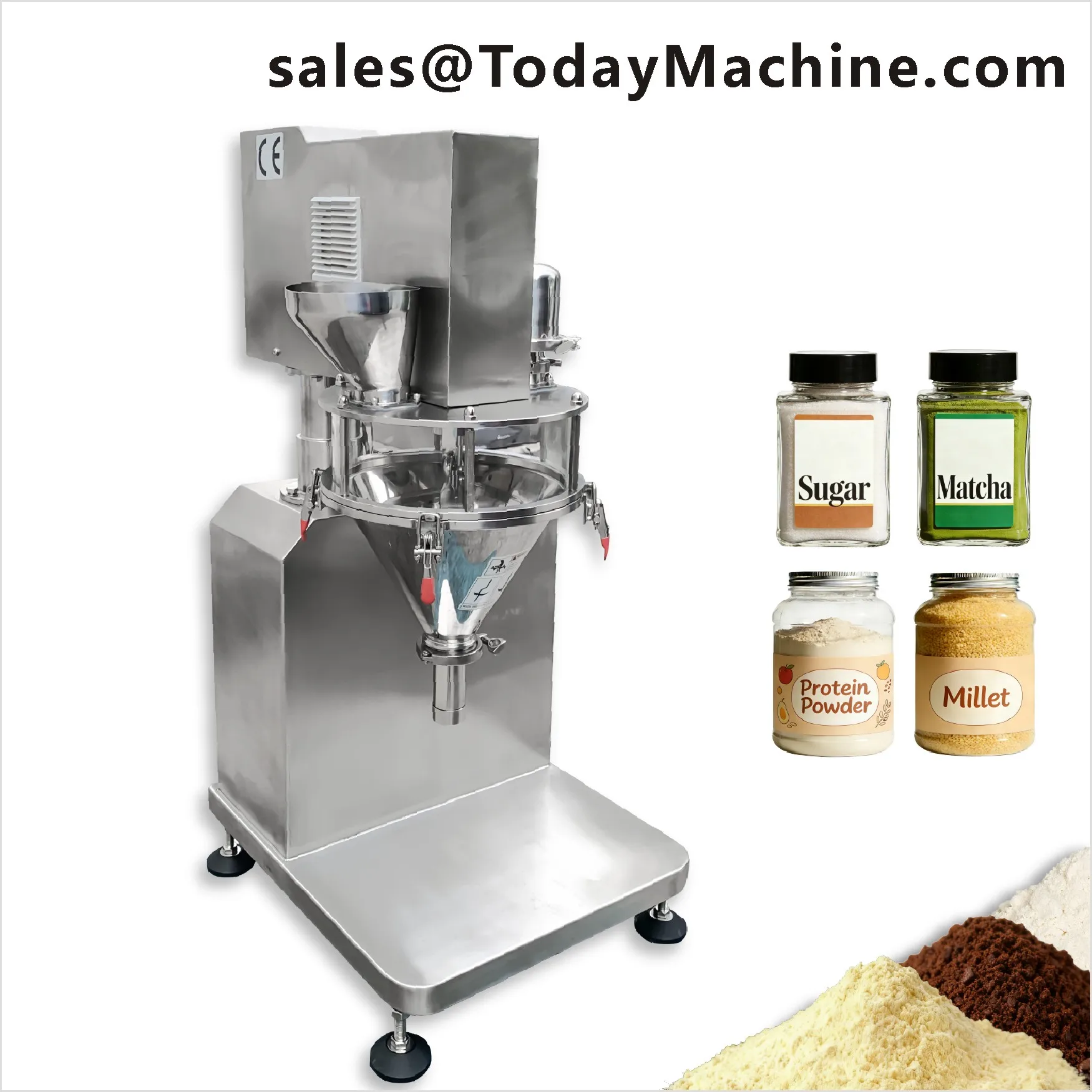 Powder Filling Machine Is Equipped with a Screw Elevator for Filling Food Powders.