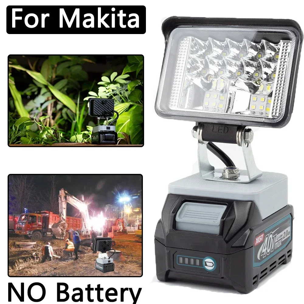 Wireless Portable Outdoor Workshop Work Light, Camping Light For Makita 40V Li-ion Battery Lamp (Batteries not included)