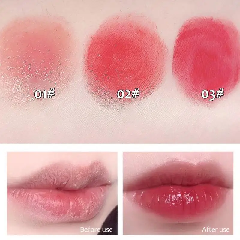 3 Colors Colored Lip Balm Cute Fruit Moisturizing Lip Tint Long Lasting Peach Red Lipstick Waterproof Women Lips Makeup Cosmetic