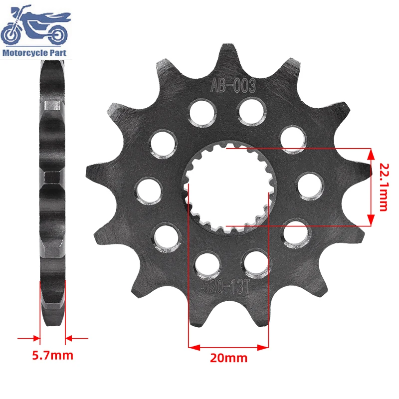 520 51T 13T Motorcycle Front Rear Sprockets 20CrMnTi For YAMAHA WR250 F-L Off Road Version 2020 2022 2023 2024 13T/51T 520 Chain