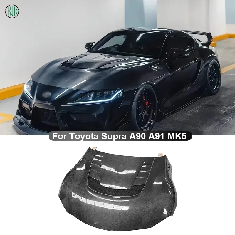 

Carbon Fiber Car Front Bumper Engine Cover Hood Bonnet Vent For Toyota Supra A90 A91 MK5 2019-2022 Parts Upgrade Body kit