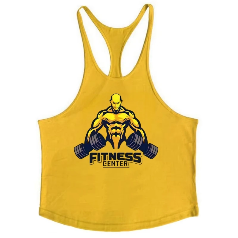 Canottiera da bodybuilding da uomo con retro a Y Canotta da palestra in cotone ad asciugatura rapida Canottiera senza maniche traspirante Camicia da allenamento fitness durevole