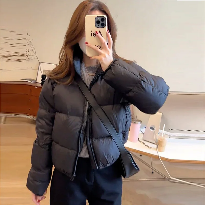Women's short foreign trade Kendall feather cotton jacket jacket 2024 new small people thickened bread clothes cotton jacket