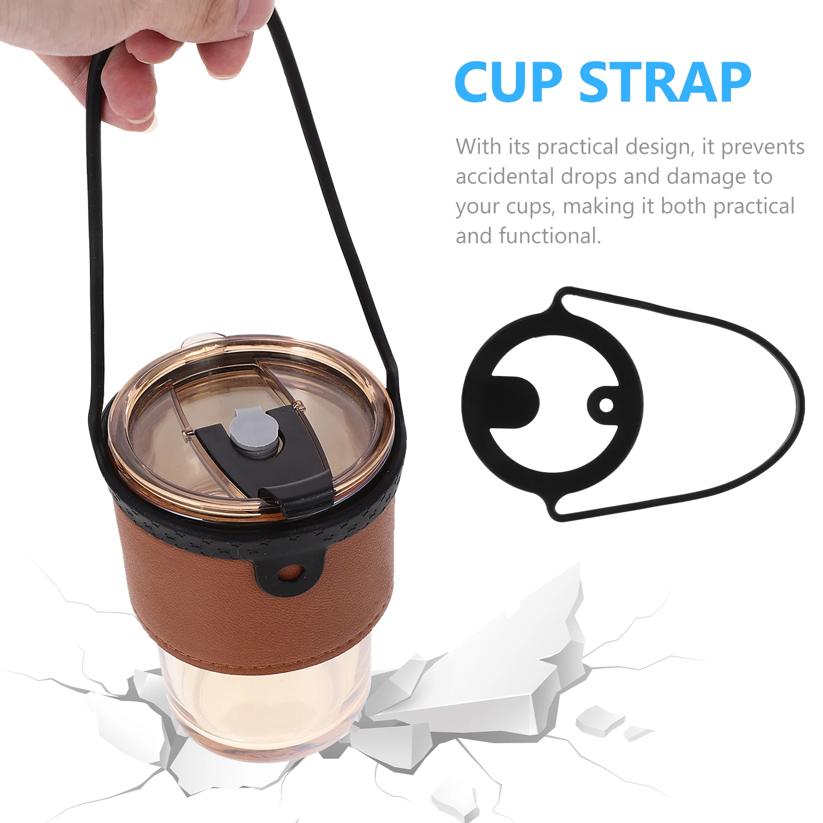 

2Pcs Silicone Cup for Coffee Milk Tea Cups Portable Travel Mug Straps Elastic Design Black Winter Glass Accessories