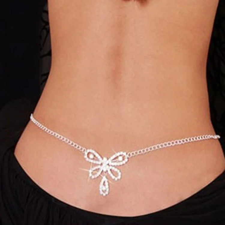 Rhinestone Body Chains Belt Crystal Waist Chains Heart Pendant Summer Beach Waist Body Jewelry Festival Belt Belly Jewelry Women