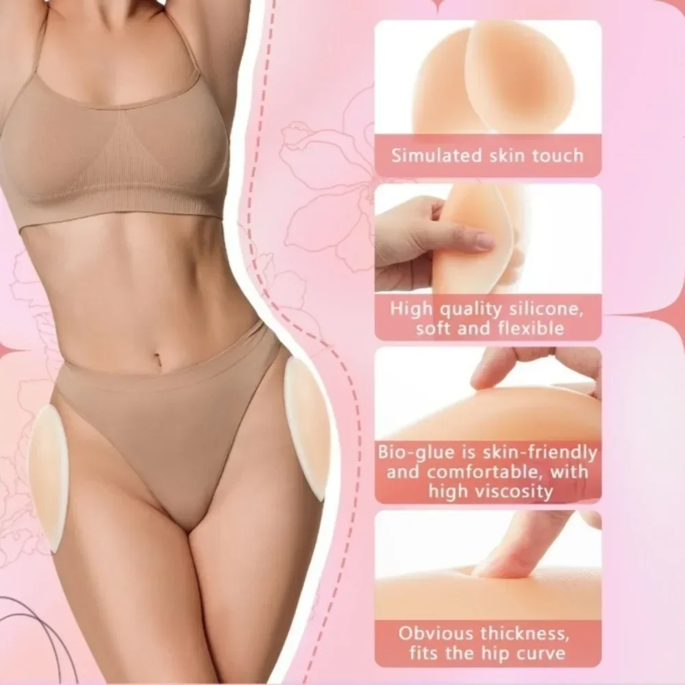 Unsichtbare Silikon-Po-Former-Pads mit abgestufter dünner Kante, wiederverwendbare Hüft- und Po-Verstärker-Einlagen für Jeans – Detail 5