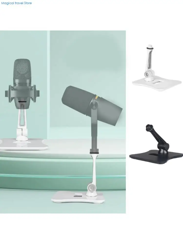 N2UB Modern Microphone Stand Base Capacitive Microphone Desktop Holder With Heavy Duty Build For Reliable Performances