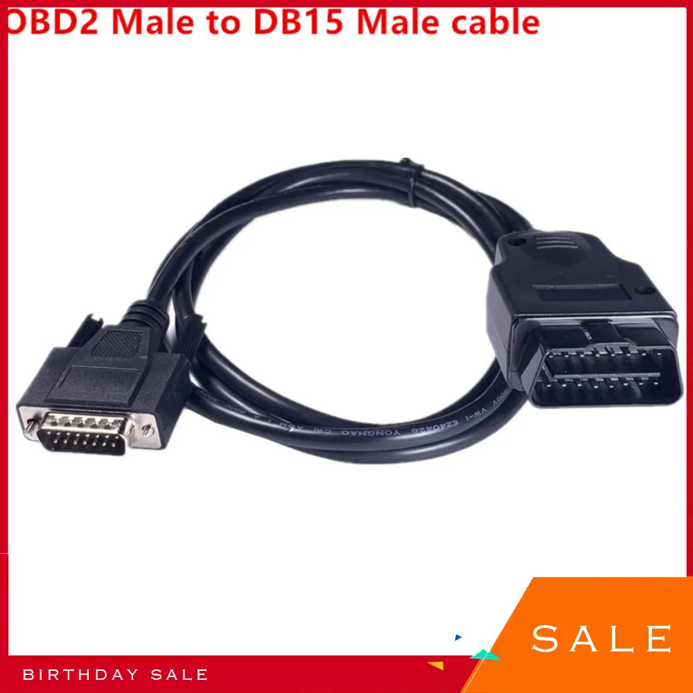 

2024 New Arrival Hot Car Extenstion Cable 1.5m OBD 2 OBD2 Male To DB15 Male OBDII OBD II Cable