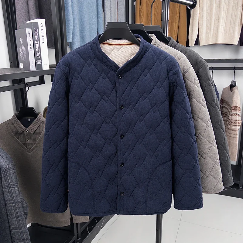 ملابس الأب للرجال لخريف وشتاء 2025 مع سترة مخملية سميكة، معطف قطني، سترة قطنية صغيرة بأكمام طويلة #3