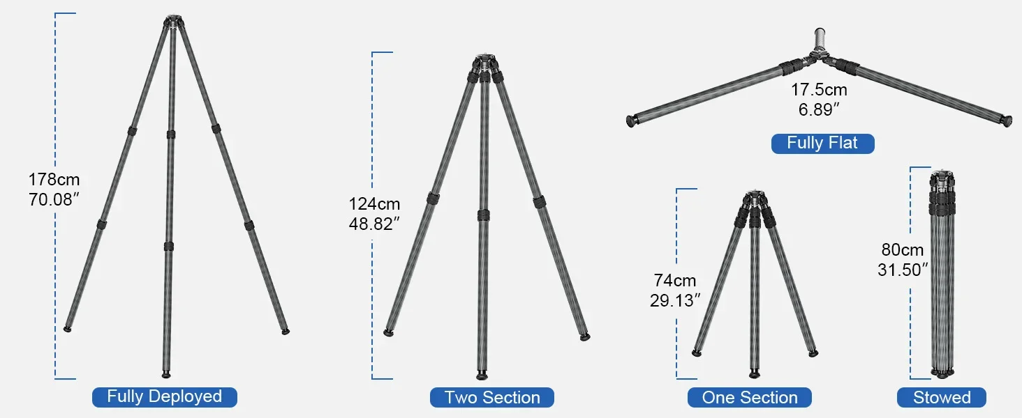 WEYLLAN GN403 Carbonfaser-Jagdstativ 70,08'' Invertiertes Carbon-Schießstativ – Detail 2