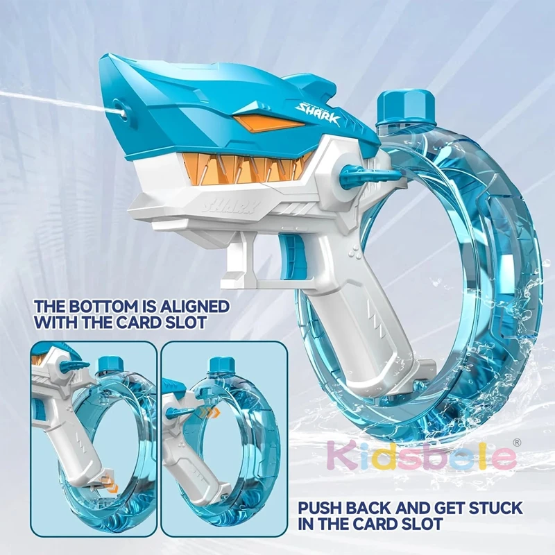 Pistolet à eau électrique en forme de requin, odorà eau cool, jouets d'extérieur, piscine, plage