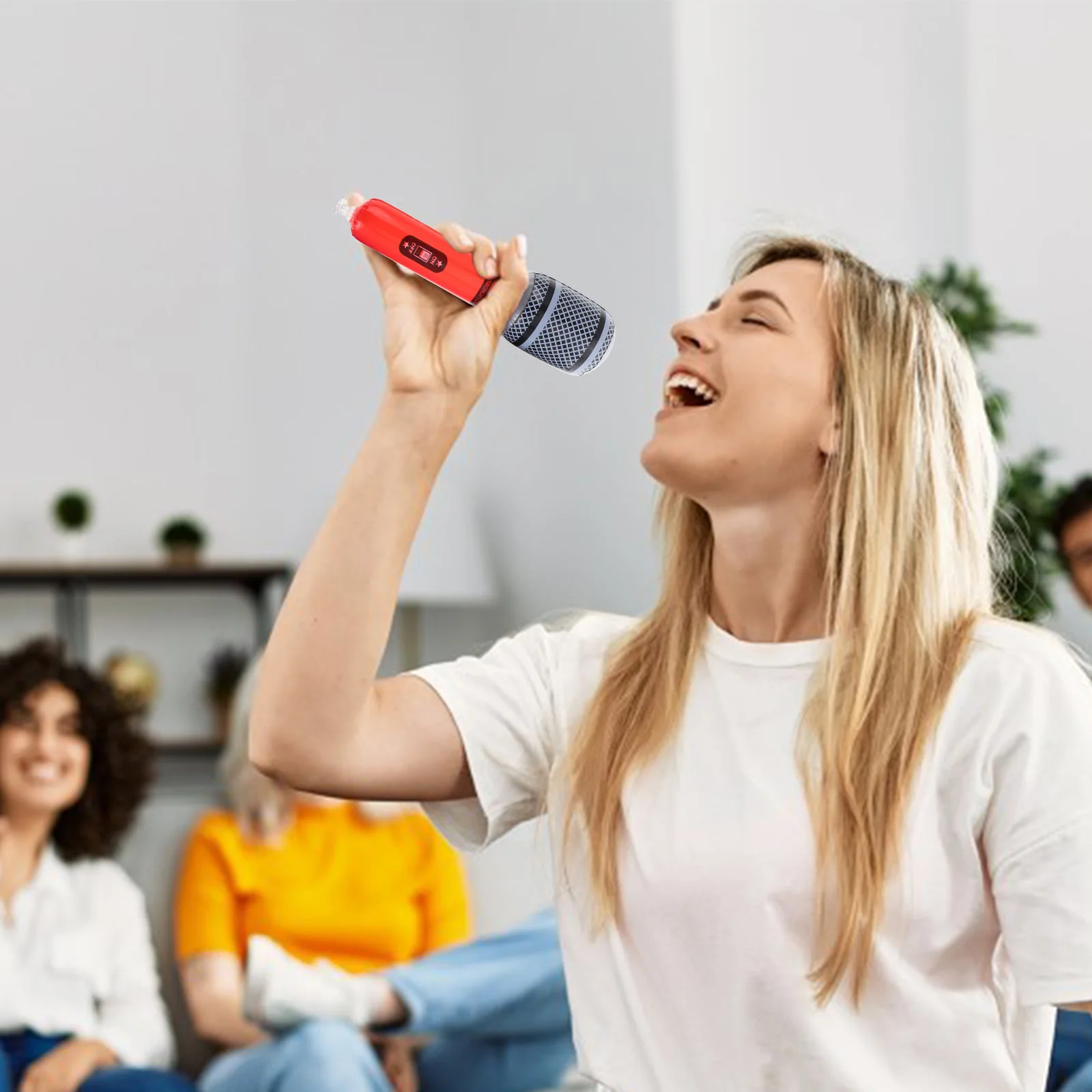 

1pcs Inflatable Rock PVC Play Microphone For Kids Party Prop Kids Plaything Musical Toy Gifts Cognitive Educational Accessories