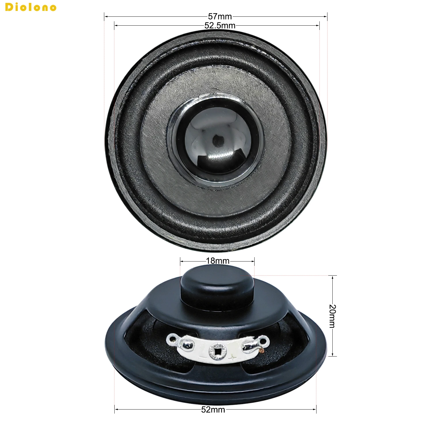 4Ohm 3W Acoustic Speaker 57MM 2.2inch Bass Loudspeaker Black 18 Internal Magnet Black Hat PU Foam Edge