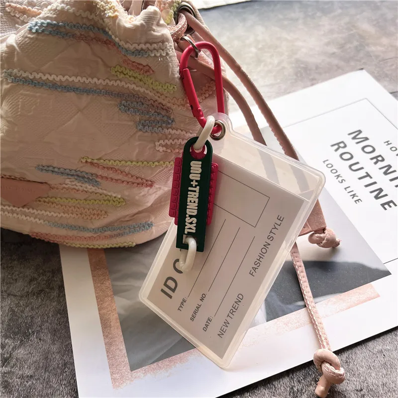 Lanyard with Door Credencial Girl Heart Rope for Cards Color Transparent Card Holder Pendant Upgrade Keychain Bags Decorate