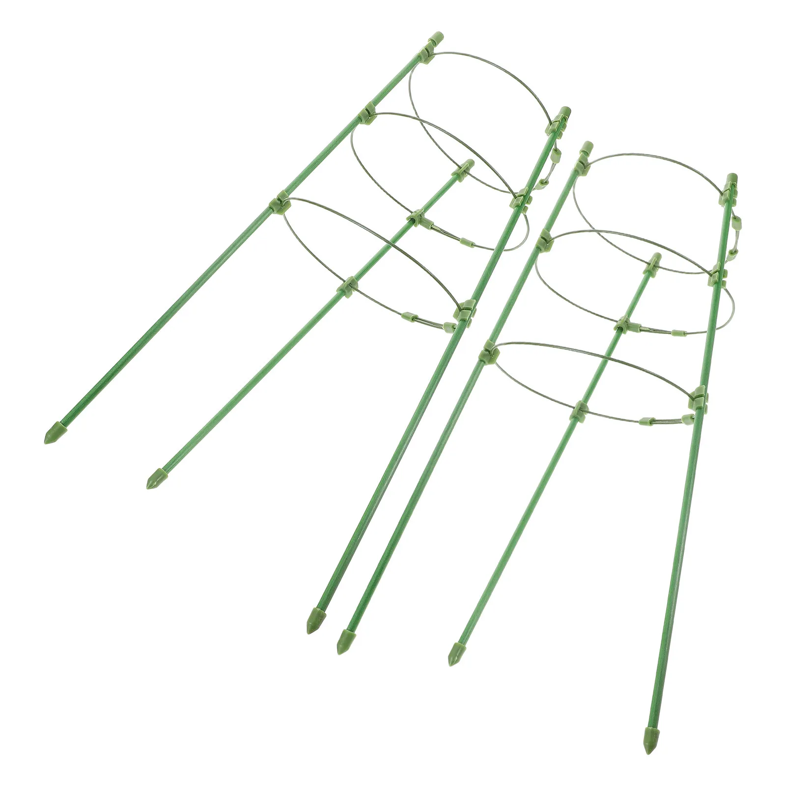 2Sets Garden Trellis Cylindrical Fiberglass Climbing Plants Support for Roses Tomatoes Cucumber Adjustable Rings Vegetable