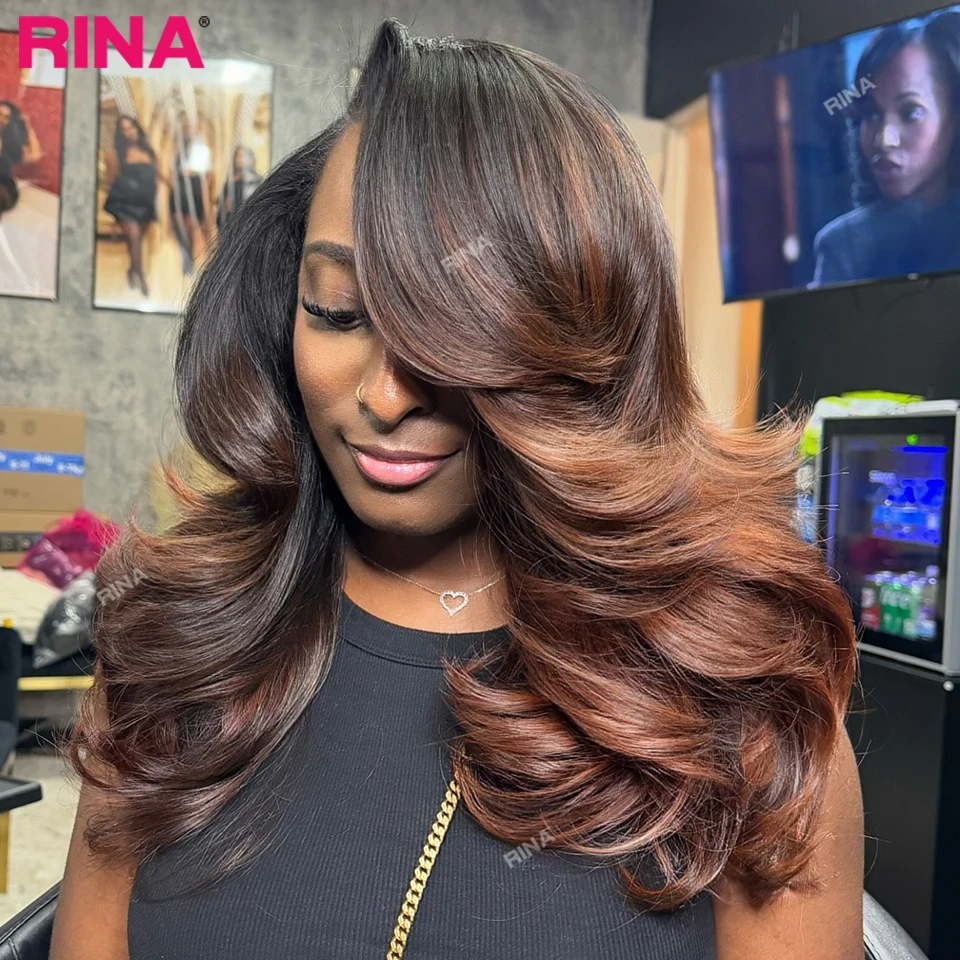 

Ombre Brown Color Body Wave 13x4 13x6 Lace Front Human Hair Wig Pre Plucked With Baby Hair Wig Human Hair For Women