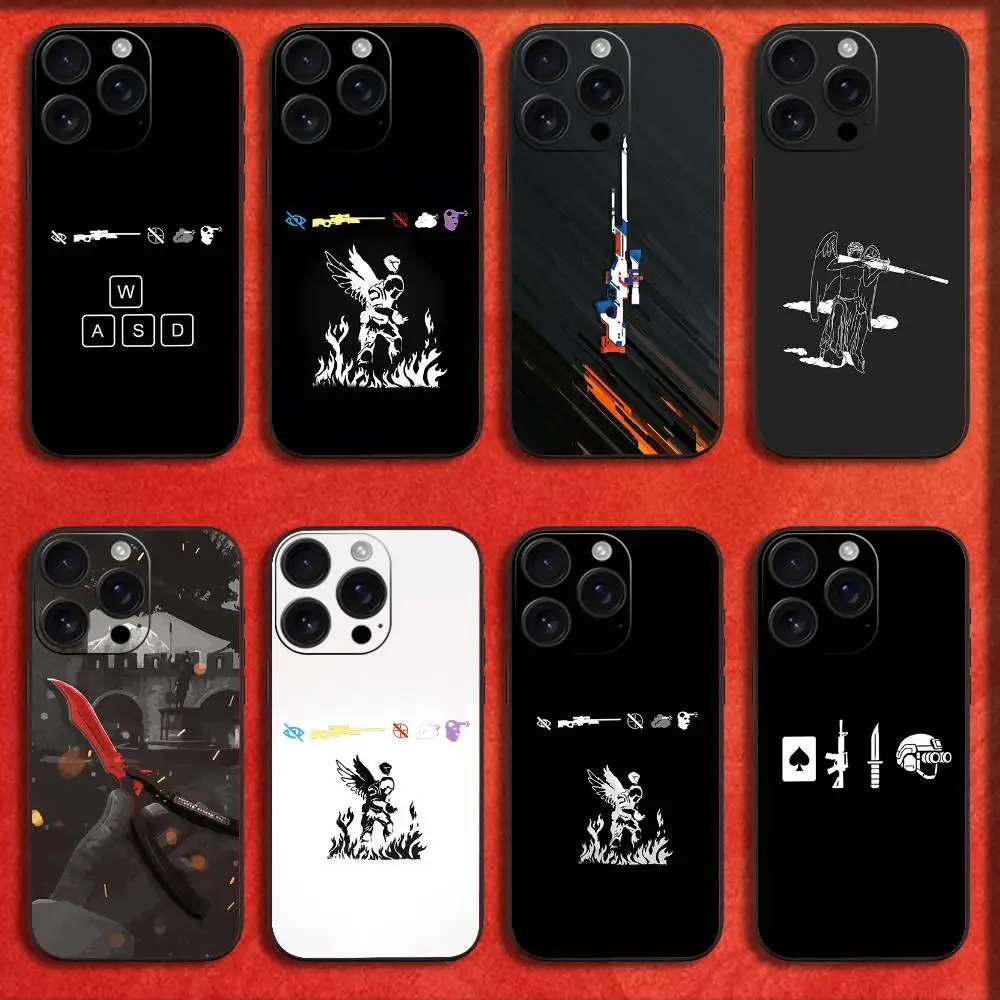 

AWP C-Counter Strike CS GO Phone Case For iPhone 16,15,14,13,12,11,Pro,XS,Max,XR,Plus,E,Mini Black Shockproof Cover