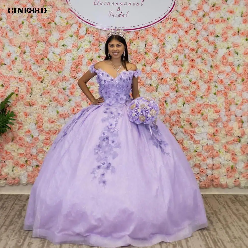 

Мексиканское Lavneder Quinceanera платье с 3D цветочной аппликацией Vestidos XV лет милое 16 платье с бантом платье для вечеринки