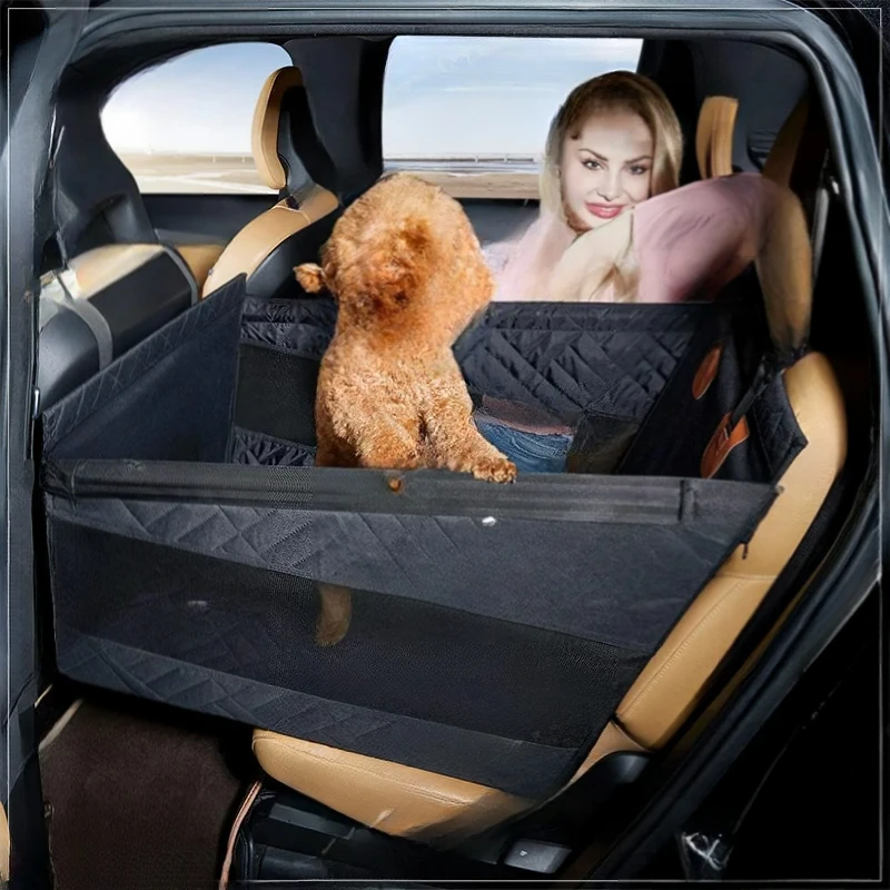 Pet , Rear Single Seat Car , Bottom With Hard Belt Net Blue Child Waterproof And Anti-Dirty Dog Pad