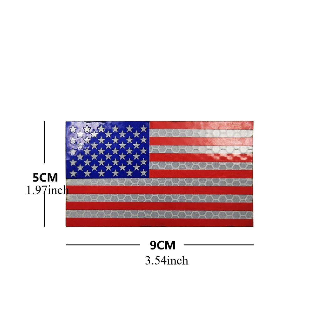 USA Reflective IR Fabric Hook and Loop Night Recognition Badge Armband Backpack Patch
